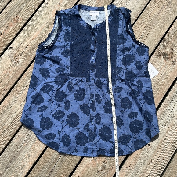 NWT Liz Claiborne linen/cotton blouse M-L - Picture 6 of 7